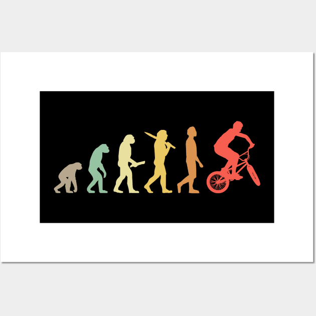 Retro BMX Evolution Gift For BMX Riders Wall Art by OceanRadar